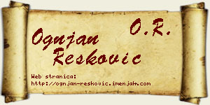 Ognjan Resković vizit kartica